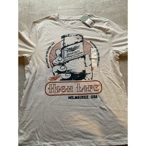 Miller High Life Beer Graphic T-Shirt M Vintage Style Tee Champagne of Beers NWT